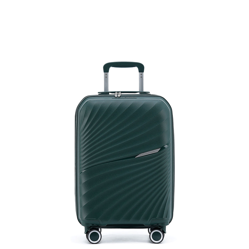 New Zealand Luggage Co Hauraki Collection 55cm Carry on Polypropylene trolley case NZ004C-Petrel Green