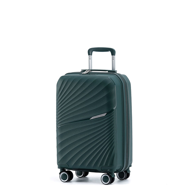 New Zealand Luggage Co Hauraki Collection 55cm Carry on Polypropylene trolley case NZ004C-Petrel Green