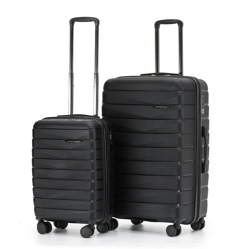 New Zealand Luggage Pilot Collection 2-Pce set 76/55cm Polypropylene Trolley cases NZ005-Black