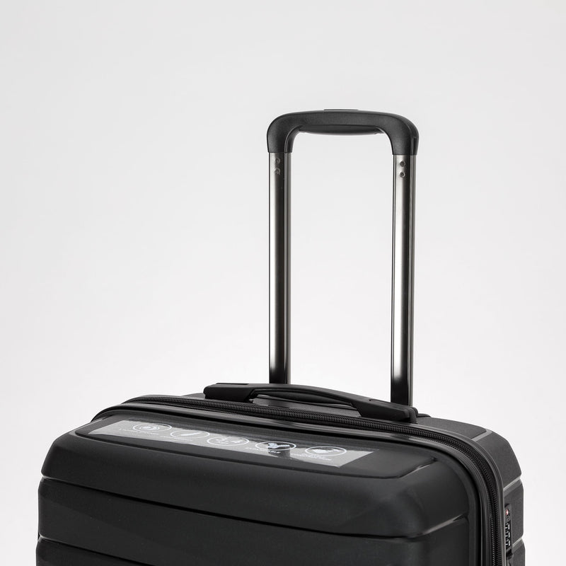 New Zealand Luggage Pilot Collection 2-Pce Polypropylene Luggage set 66cm/55cm NZ005-Black
