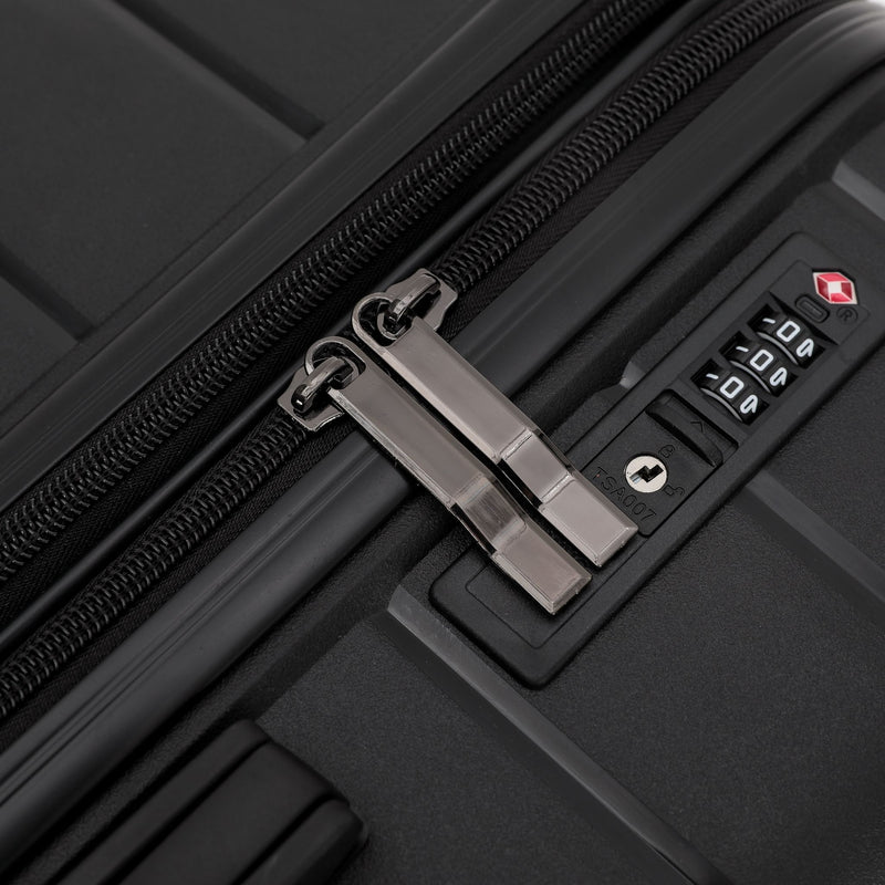 New Zealand Luggage Pilot Collection 2-Pce Polypropylene Luggage set 66cm/55cm NZ005-Black