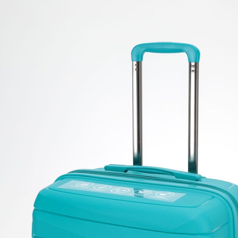 The New Zealand Luggage Co Pilot Collection 66cm Checked Polypropylene Trolley Case NZ005B-Teal