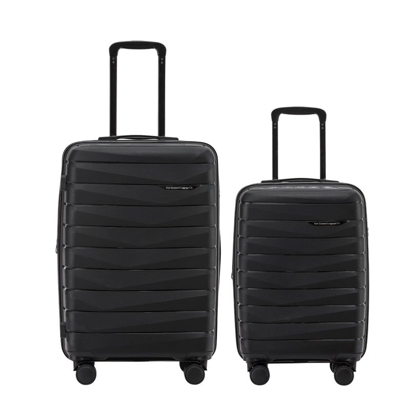 New Zealand Luggage Pilot Collection 2-Pce Polypropylene Luggage set 66cm/55cm NZ005-Black