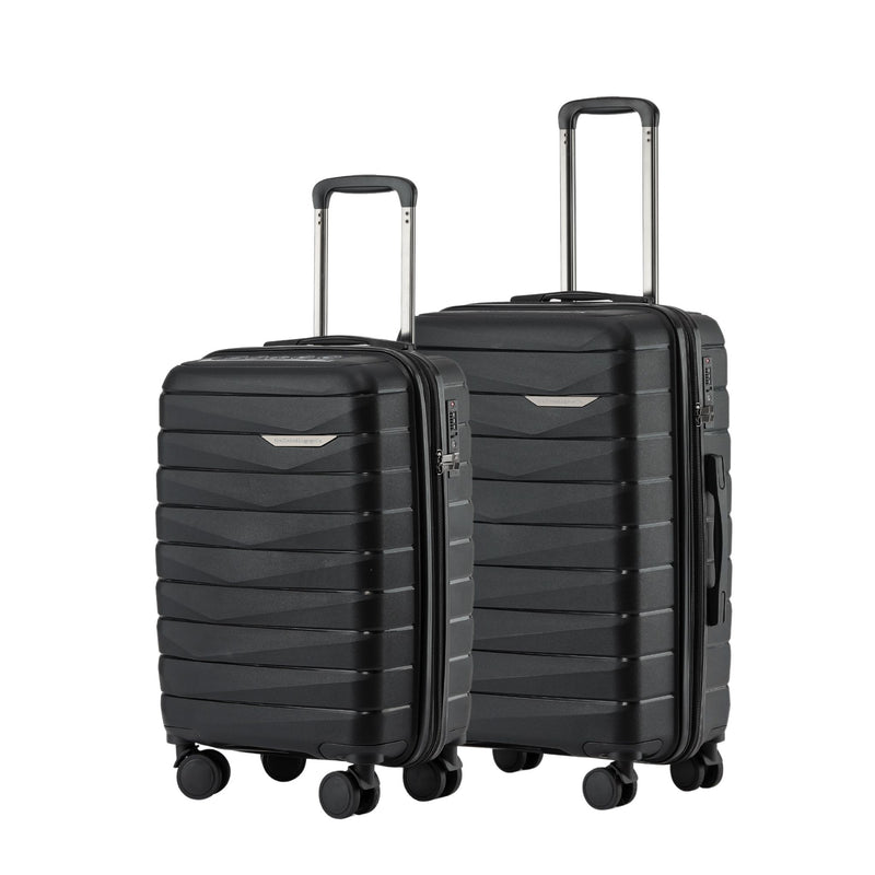 New Zealand Luggage Pilot Collection 2-Pce Polypropylene Luggage set 66cm/55cm NZ005-Black