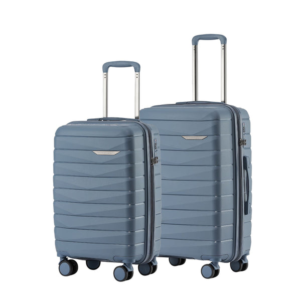 New Zealand Luggage Pilot Collection 2-Pce 66/55cm Polypropylene Trolley case set NZ005 -Slate
