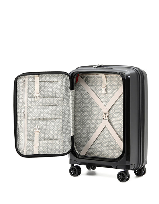Tosca 55cm-H Space-X Collection Polypropylene Top-Lid opening Carry-on luxury trolley case TCA100C Black