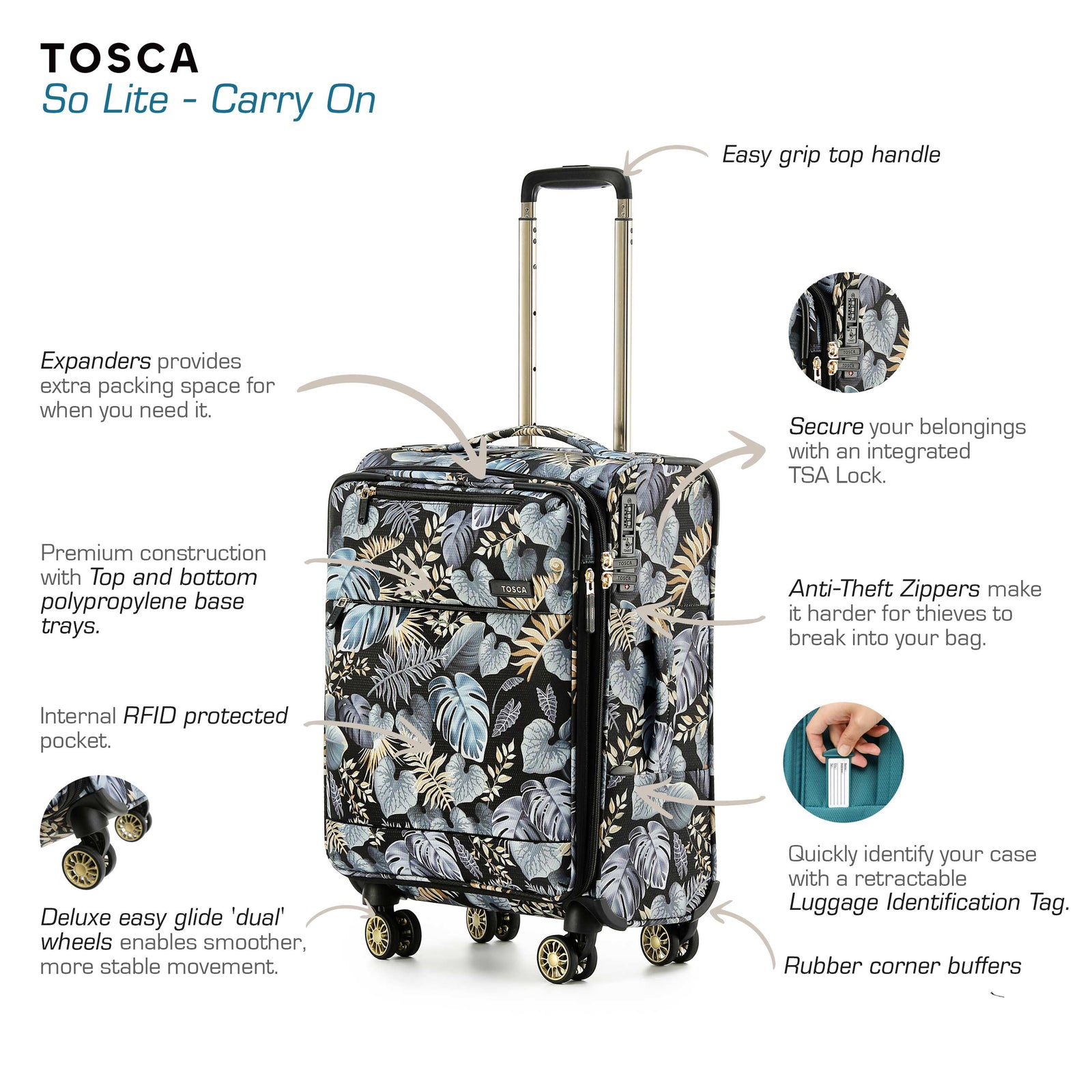Toscaくん Zen 65cm Medium Front Opening Hard Suitcase - Stone