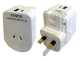 Tosca Worldwide Travel Adapter with USB A&C - TCA072