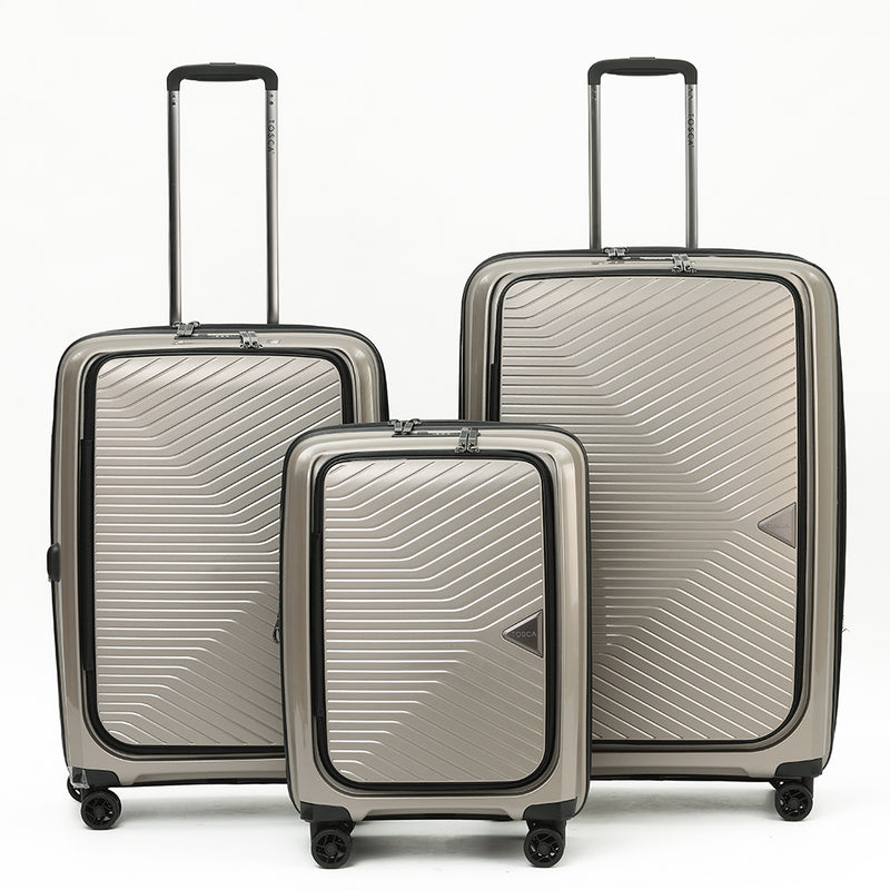 Tosca 66cm-H Space-X Collection Polypropylene Top-Lid opening Checked luxury trolley luggage TCA100B Champagne