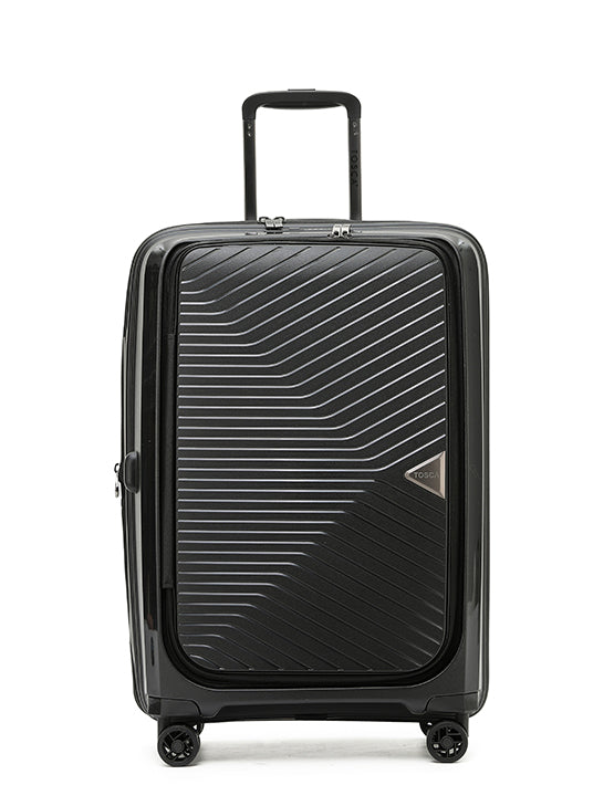 Tosca 66cm-H Space-X Collection Polypropylene Top-Lid opening Checked luxury trolley luggage TCA100B Black