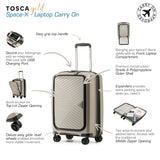 Tosca 55cm Space-X Collection Polypropylene Top-Lid opening Carry-on Laptop-trolley case TCA100C Champagne