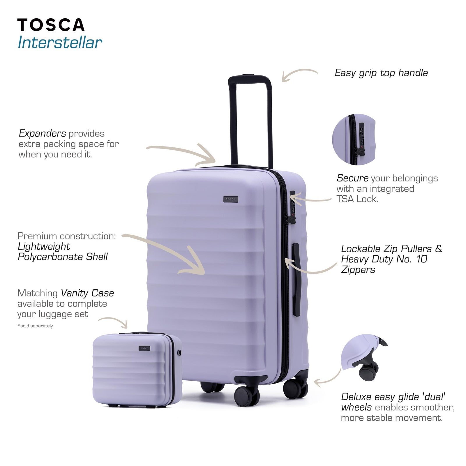 Tosca Interstellar 2.0 79cm-H Polycarbonate trolley case TCA141A