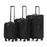 Tosca Altitude Collection Full Set 78/66/55 Softside checked four-wheel trolley cases TCA188set-Black