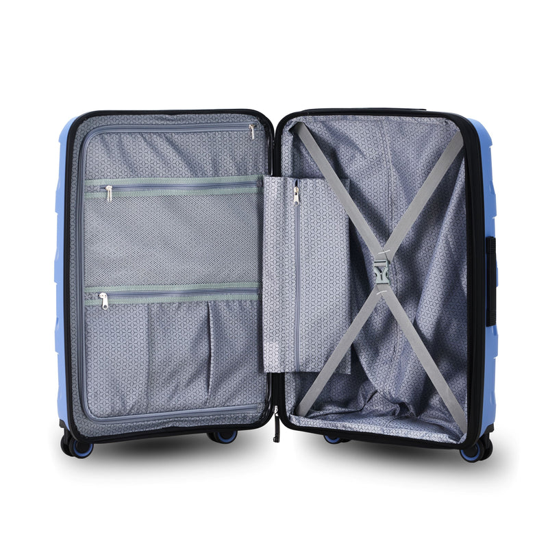 Tosca 81cm Comet Collection hard side polypropylene checked trolley case TCA200XL-Infinity Blue