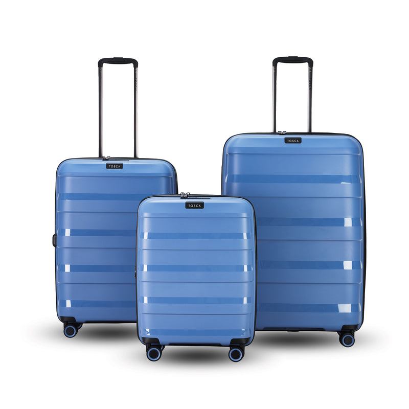 Tosca Comet Collection Luxury Polypropylene Hard side luggage set 78cm/67cm/55cm TCA200 Infinity Blue