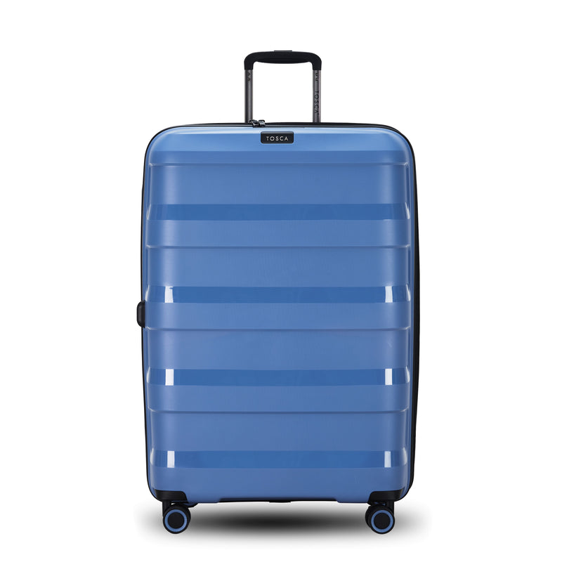Tosca 81cm Comet Collection hard side polypropylene checked trolley case TCA200XL-Infinity Blue
