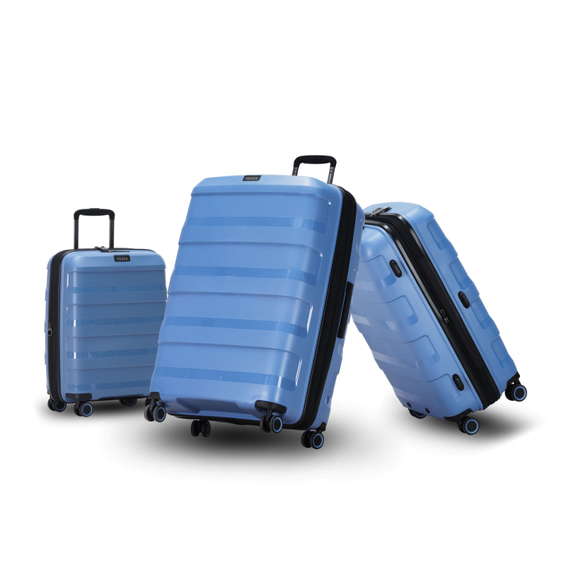 Tosca 81cm Comet Collection hard side polypropylene checked trolley case TCA200XL-Infinity Blue