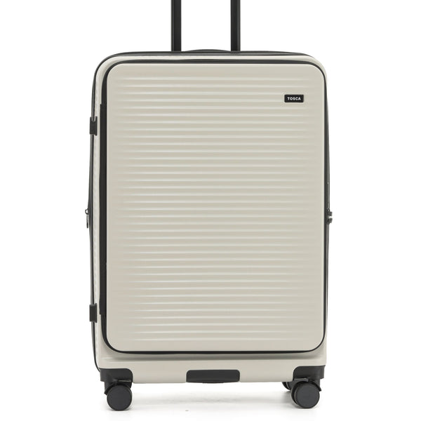 Tosca Zen Collection Top Lid Zipper Opening 77cm-H Polycarbonate Trolley case TCA225A-Stone