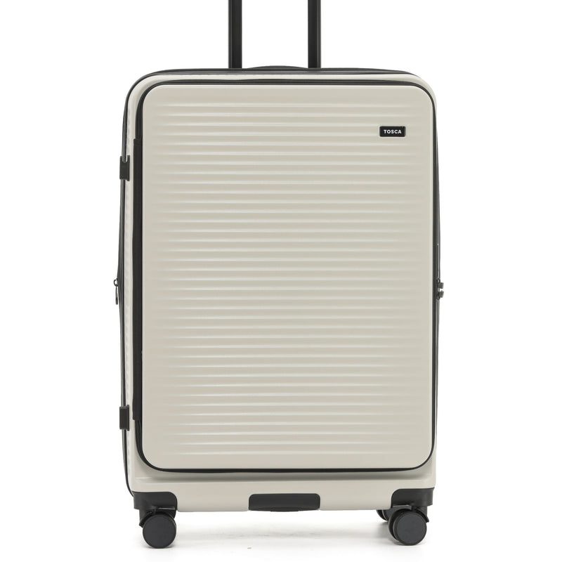 Tosca Zen Collection Top Lid Zipper Opening 77cm-H Polycarbonate Trolley case TCA225A-Stone