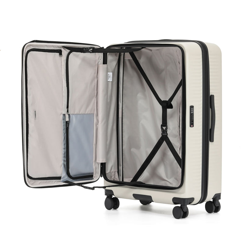 Tosca Zen Collection Polycarbonate Top Lid Zipper opening trolley cases Full-set 77/65/53cm TCA225 Stone