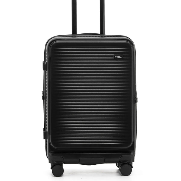 Tosca Zen Collection Top Lid Zipper opening Polycarbonate 65cm-H Trolley case TCA225B-Black