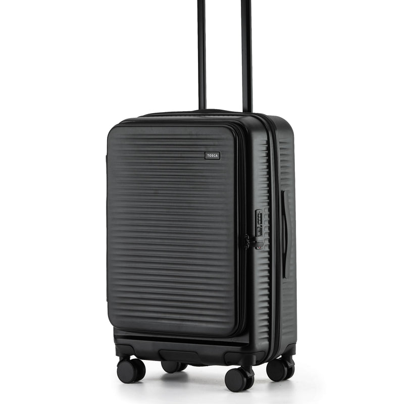 Tosca Zen Collection Top Lid Zipper opening Polycarbonate 65cm-H Trolley case TCA225B-Black