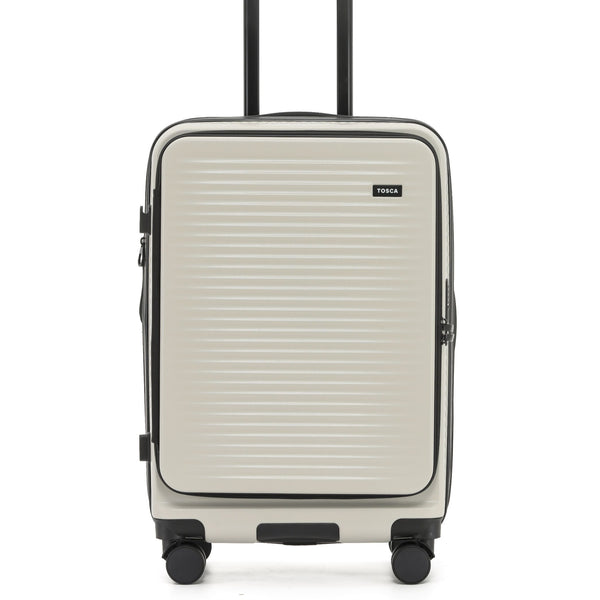 Tosca Zen Collection 65cm-H Polycarbonate Top Lid Zipper opening Trolley case TCA225B-Stone