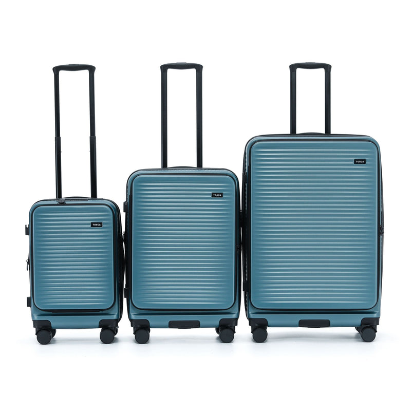Tosca Zen Collection Polycarbonate Top Lid Zipper Opening 77cm-H Trolley case TCA225A-Slate
