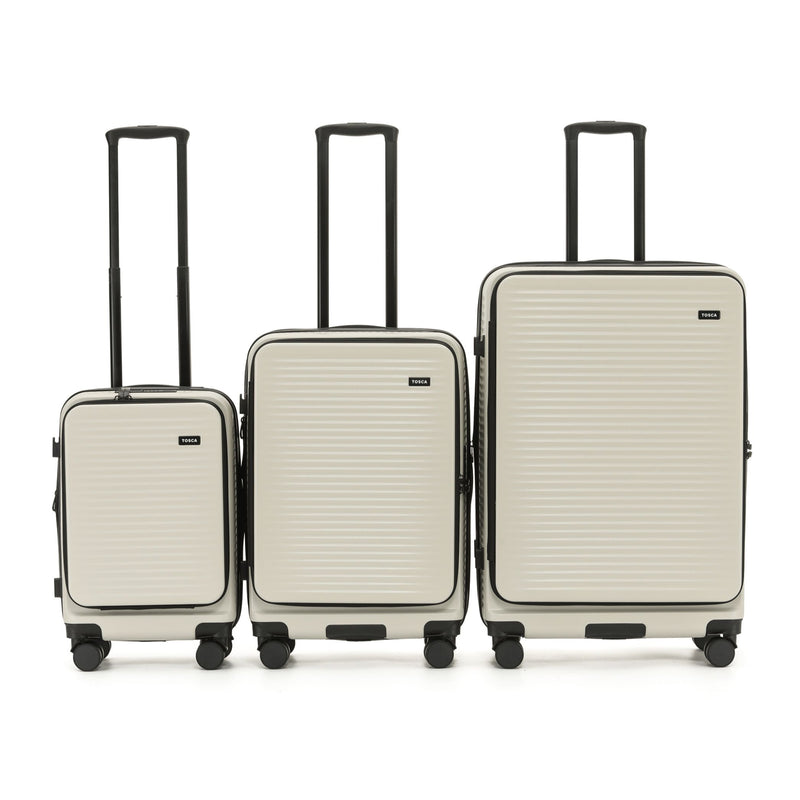 Tosca Zen Collection 65cm-H Polycarbonate Top Lid Zipper opening Trolley case TCA225B-Stone