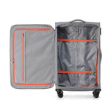Tosca Luna-Lite Collection 77cm Softside checked four wheel trolley case TCA234A-Grey/Orange