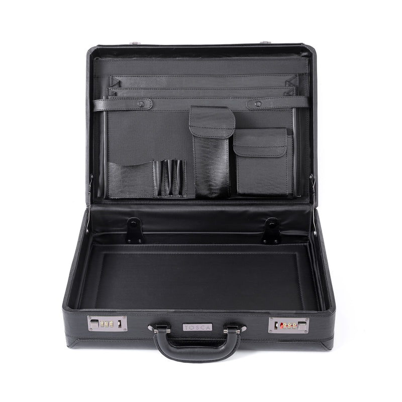 Tosca 46cm-Wide Black Attaché Case TCA2605 Black