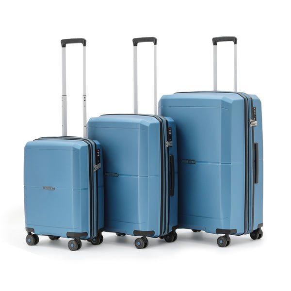 Tosca Globetrotter Collection Full-set luxury polypropylene luggage 76/66/52cm trolley cases TCA575-Blue set