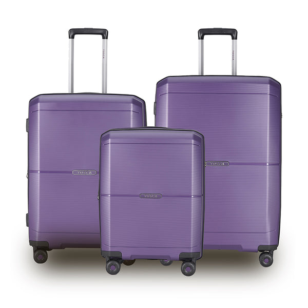 Tosca Globetrotter Collection 76cm-H Hard side Polypropylene Full Set 76/66/52cm trolley cases TCA575-Purple