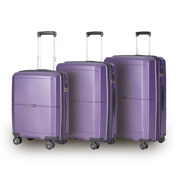 Tosca Globetrotter Collection 76cm-H Hard side Polypropylene Full Set 76/66/52cm trolley cases TCA575-Purple