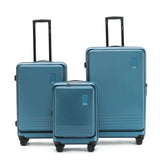 Tosca Horizon Collection-Full set of Front Zippered Opening Polycarbonate luggage 81/66/54cm TCA644-Full set Sapphire Blue