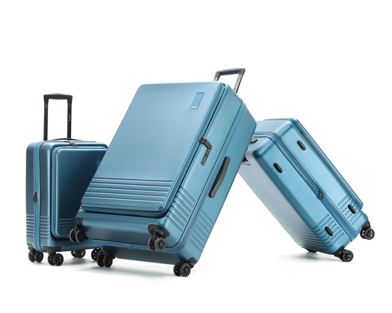 Tosca 66cm Horizon Collection polycarbonate Front zippered opening trolley case TCA644B-Blue Sapphire