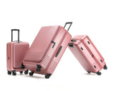 Tosca 81cm Horizon Collection polycarbonate Front Zippered opening checked trolley case TCA644A-Dusty Rose