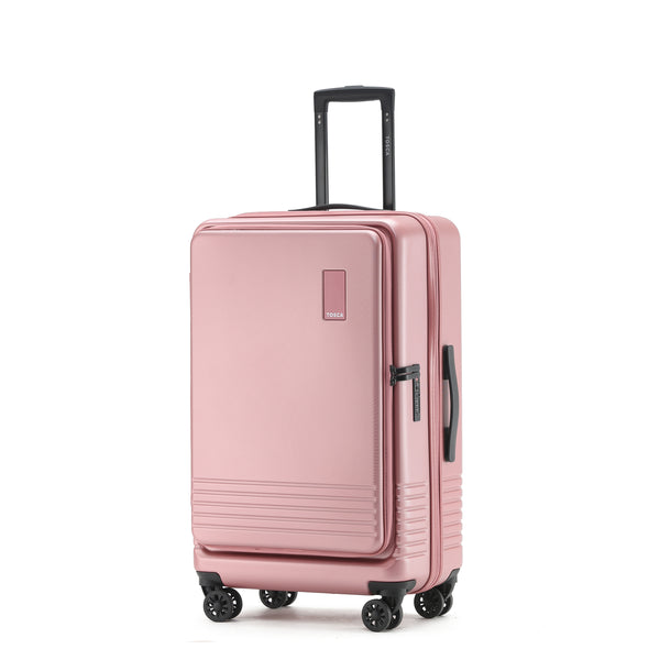 Tosca 66cm-H Horizon Collection polycarbonate Front zippered opening checked trolley case TCA644B-Dusy Rose