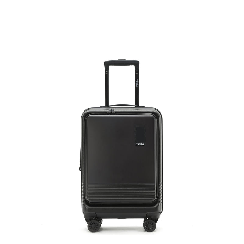 Tosca 54cm-H Horizon Collection Polycarbonate Front Zippered Carry-on trolley case TCA644C-Black