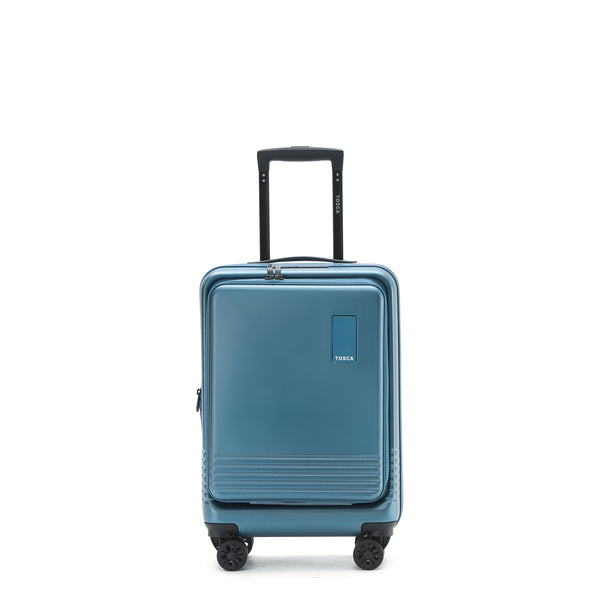 Tosca 54cm-H Horizon Collection polycarbonate Carry-on front zippered opening trolley case TCA644C-Sapphire Blue