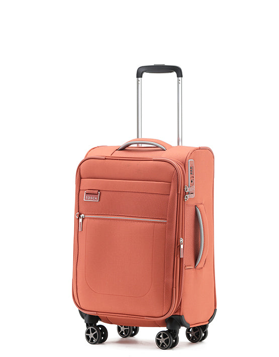 Tosca 55cm-H Vega Collection softside carry on trolley luggage in Rust TCA720C
