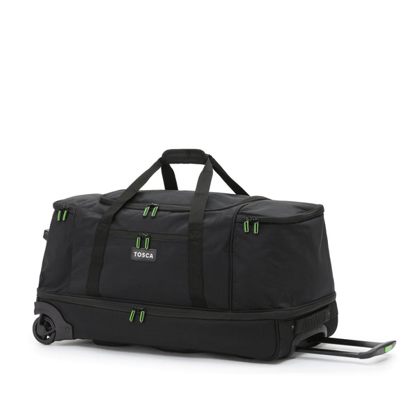 Tosca 85cm Split Compartment sports-duffel travel wheel bag TCA798TWJ-Black-lime trim