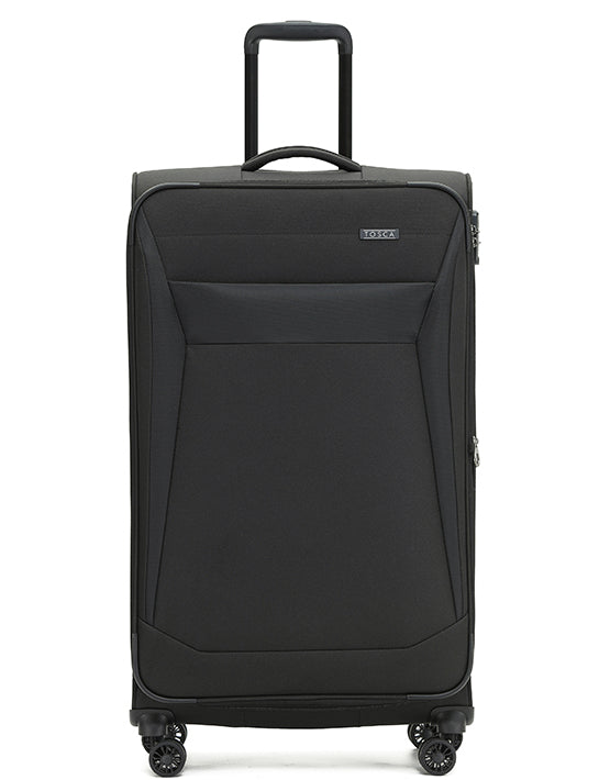 Tosca 82cm Black Aviator 2.0 Collection Soft side checked trolley luggage TCA805A