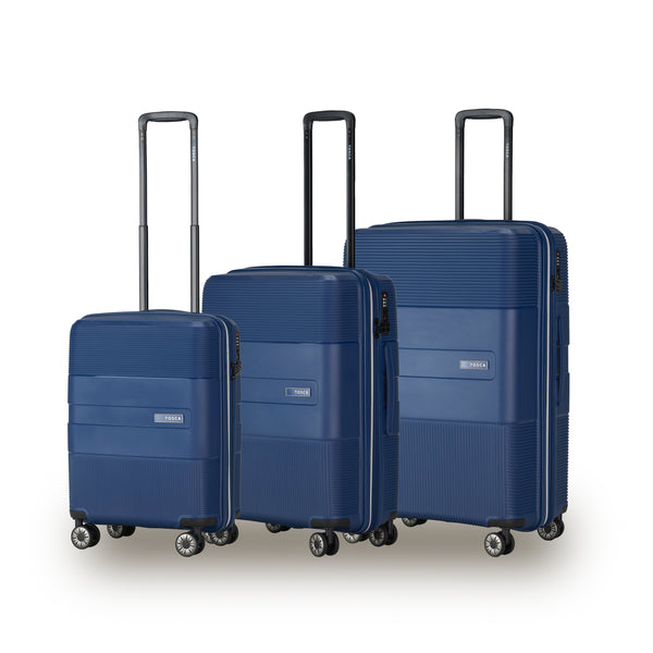 Tosca Orion Collection Polypropylene hard side Full-Luggage set 76cm/65cm/55cm TCA827-Navy