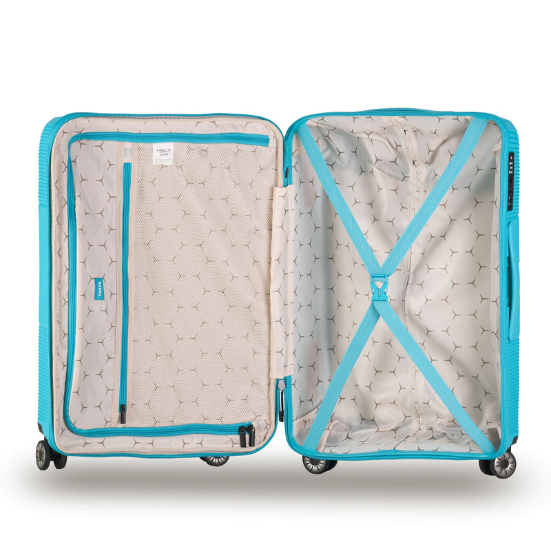 Tosca Orion Collection 55cm-H Carry-on Polypropylene hard side trolley case TCA827C-Teal