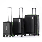 Tosca Cruiser Collection polypropylene front access 54cm-carry-on trolley case TCA875C Black Lime Green trims