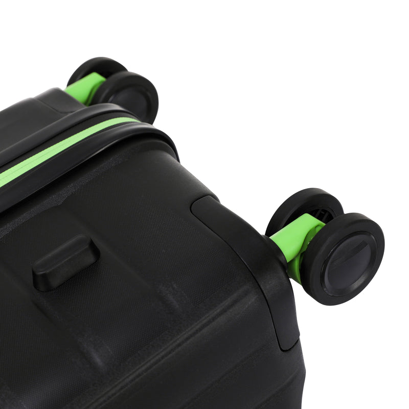 Tosca Cruiser Collection polypropylene front access trolley case TCA875A Black-Lime trims