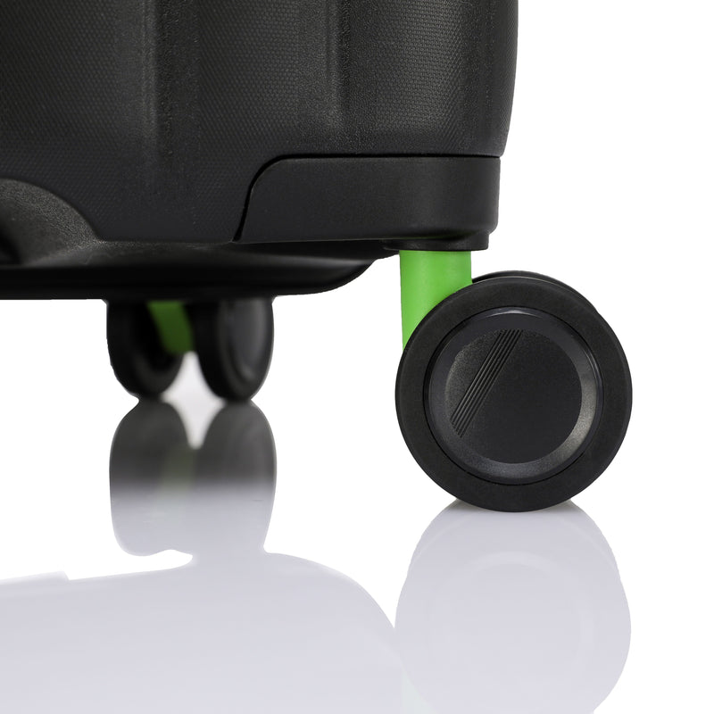 Tosca Cruiser Collection polypropylene front access trolley case TCA875A Black-Lime trims