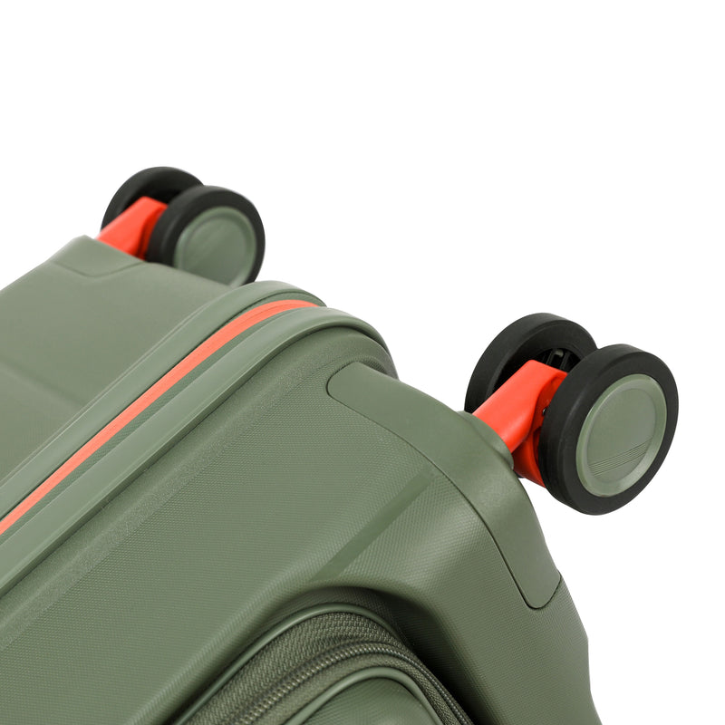 Tosca Cruiser Collection 67cm Polypropylene Front access top lid opening Trolley case TCA875B-Khaki-Orange trims