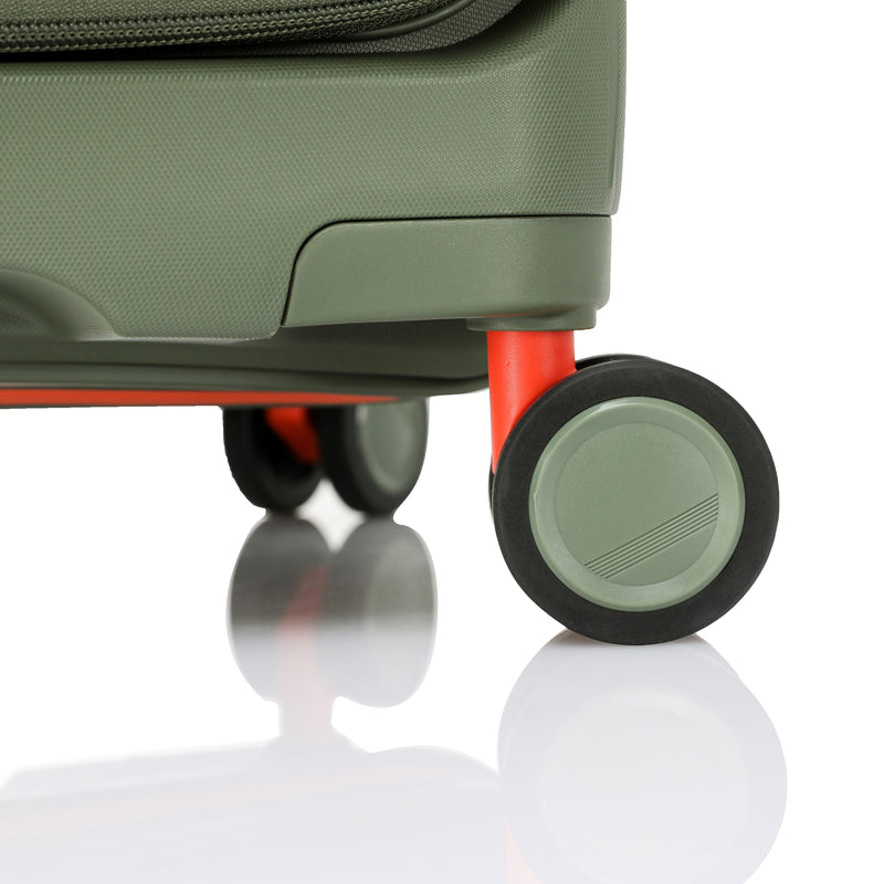 Tosca Cruiser Collection 67cm Polypropylene Front access top lid opening Trolley case TCA875B-Khaki-Orange trims